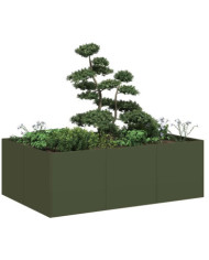 Jardinière vert olive 120x80x40 cm acier | Mobilier & Déco