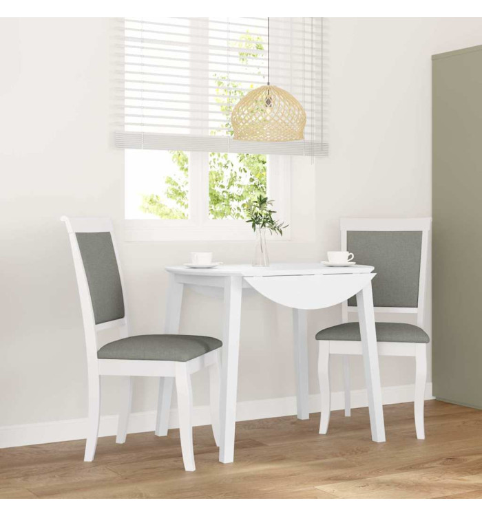 Chaises à manger coussins 2 pcs blanc bois massif caoutchouc | Mobilier & Déco