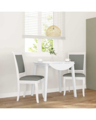 Chaises à manger coussins 2 pcs blanc bois massif caoutchouc | Mobilier & Déco