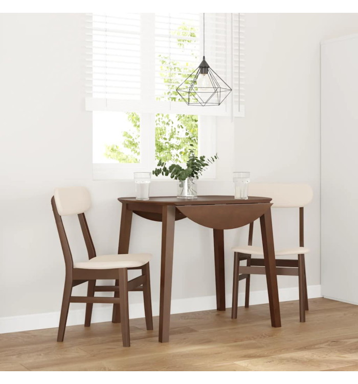 Chaises à manger coussins 2 pcs marron bois massif caoutchouc | Mobilier & Déco