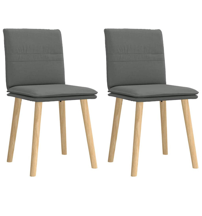 Chaises à manger lot de 2 gris foncé tissu | Mobilier & Déco