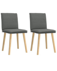 Chaises à manger lot de 2 gris foncé tissu | Mobilier & Déco