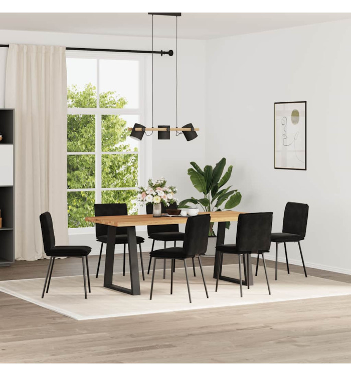 Chaises à manger lot de 6 noir velours | Mobilier & Déco