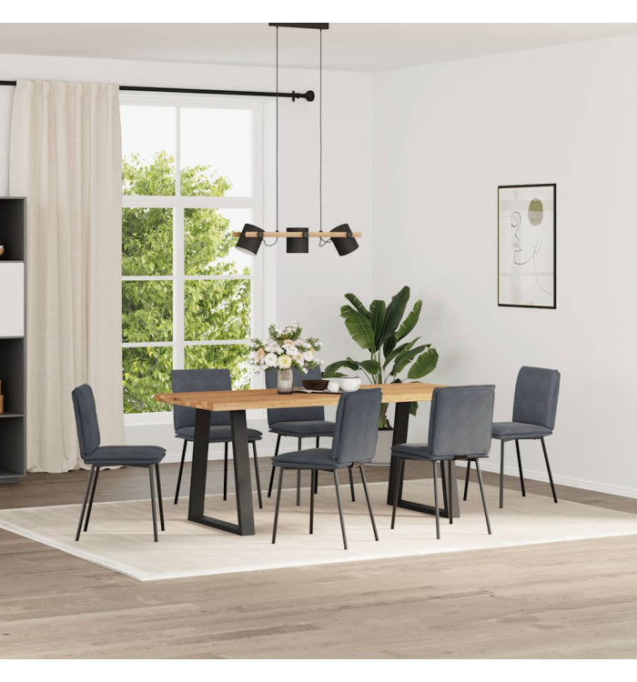 Chaises à manger lot de 6 gris foncé velours | Mobilier & Déco