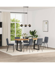 Chaises à manger lot de 6 gris foncé velours | Mobilier & Déco