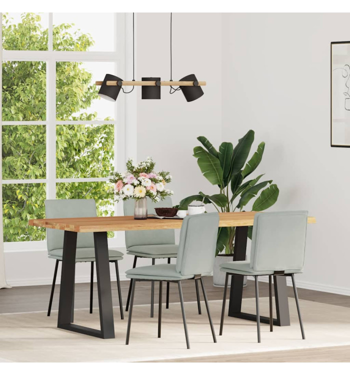 Chaises à manger lot de 4 Gris clair Velours | Mobilier & Déco