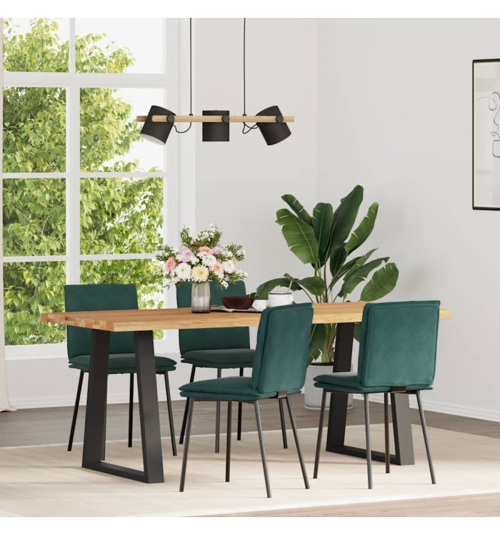 Chaises à manger lot de 4 Vert foncé Velours | Mobilier & Déco