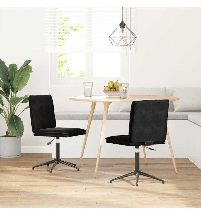 Chaises à manger lot de 2 Noir Velours | Mobilier & Déco
