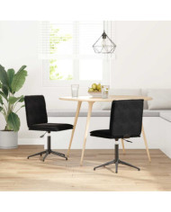 Chaises à manger lot de 2 Noir Velours | Mobilier & Déco