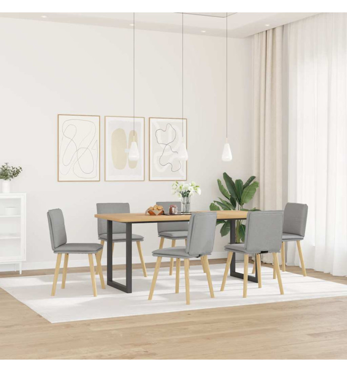 Chaises à manger lot de 6 gris nuage tissu | Mobilier & Déco