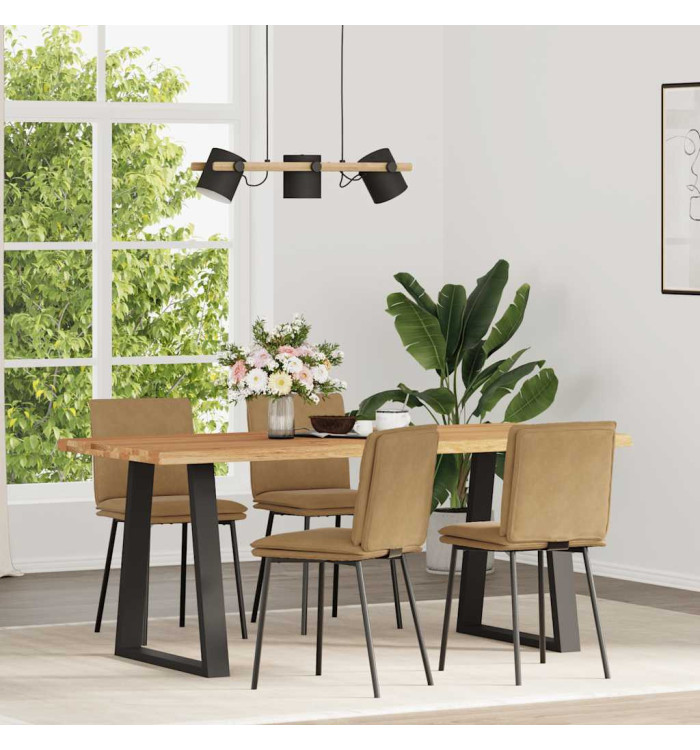 Chaises à manger lot de 4 marron velours | Mobilier & Déco
