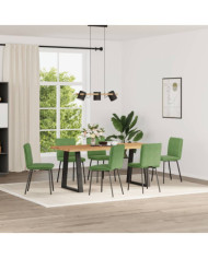 Chaises à manger lot de 6 vert clair velours | Mobilier & Déco