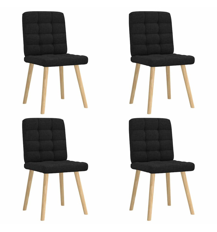 Chaises à manger lot de 4 noir tissu | Mobilier & Déco