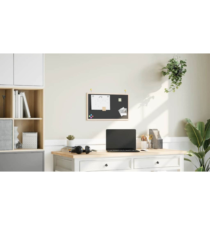 Tableau noir avec cadre bois de pin massif noir 60x40 cm | Mobilier & Déco