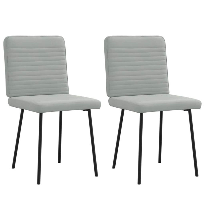 Chaises à manger lot de 2 Gris clair Velours | Mobilier & Déco