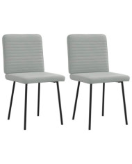 Chaises à manger lot de 2 Gris clair Velours | Mobilier & Déco