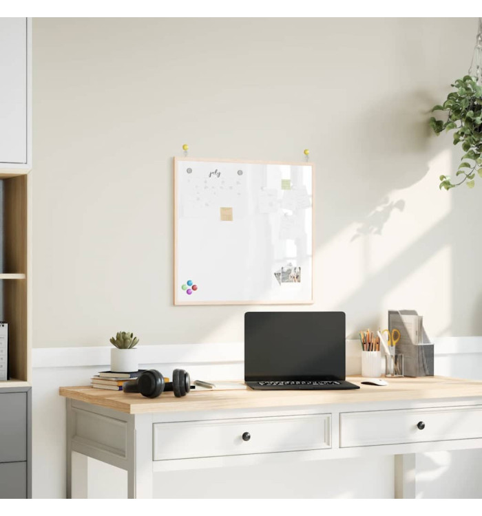 Tableau blanc magnétique avec cadre bois de pin massif 60x55 cm | Mobilier & Déco