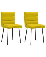 Chaises à manger lot de 2 Jaune Velours | Mobilier & Déco