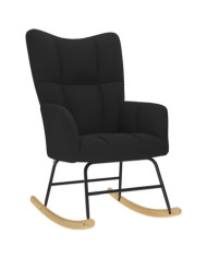 Chaise à bascule Noir Tissu | Mobilier & Déco