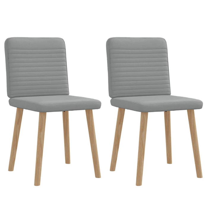 Chaises à manger lot de 2 gris clair tissu | Mobilier & Déco