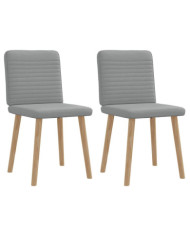 Chaises à manger lot de 2 gris clair tissu | Mobilier & Déco