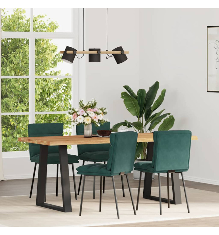Chaises à manger lot de 4 Vert foncé Velours | Mobilier & Déco