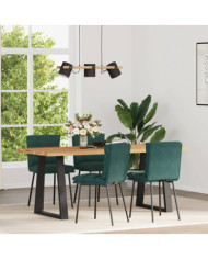 Chaises à manger lot de 4 Vert foncé Velours | Mobilier & Déco