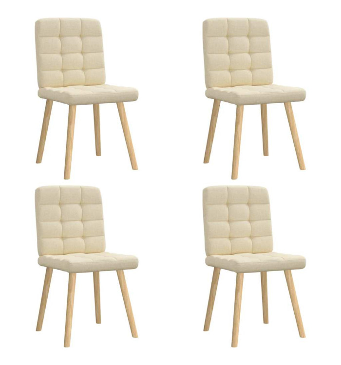 Chaises à manger lot de 4 crème tissu | Mobilier & Déco