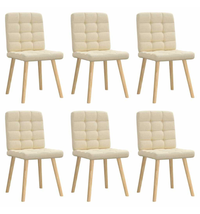 Chaises à manger lot de 6 crème tissu | Mobilier & Déco