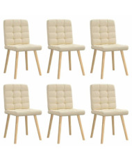 Chaises à manger lot de 6 crème tissu | Mobilier & Déco