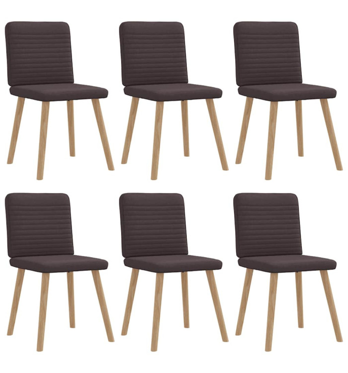 Chaises à manger lot de 6 marron foncé tissu | Mobilier & Déco