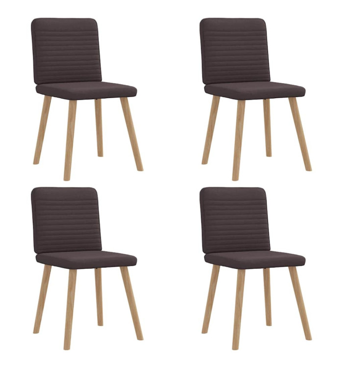 Chaises à manger lot de 4 marron foncé tissu | Mobilier & Déco