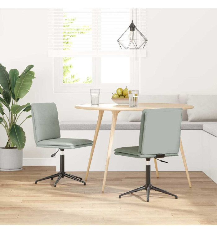 Chaises à manger lot de 2 Gris clair Velours | Mobilier & Déco
