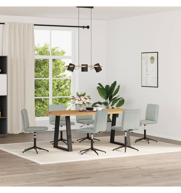 Chaises à manger lot de 6 gris clair velours | Mobilier & Déco