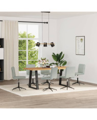 Chaises à manger lot de 6 gris clair velours | Mobilier & Déco