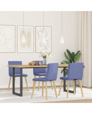 Chaises à manger lot de 4 bleu jean tissu | Mobilier & Déco