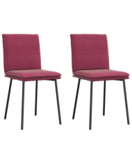 Chaises à manger lot de 2 Rouge bordeaux Velours | Mobilier & Déco