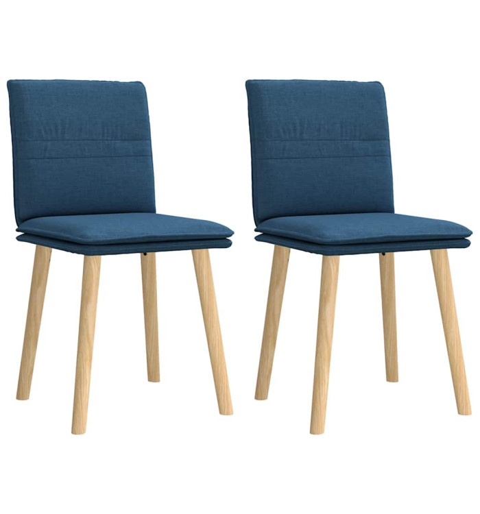 Chaises à manger lot de 2 bleu tissu | Mobilier & Déco