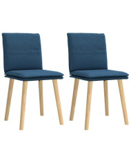 Chaises à manger lot de 2 bleu tissu | Mobilier & Déco