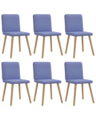 Chaises à manger lot de 6 bleu jean tissu | Mobilier & Déco