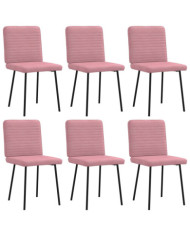 Chaises à manger lot de 6 rose velours | Mobilier & Déco