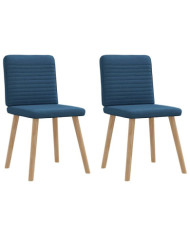 Chaises à manger lot de 2 bleu tissu | Mobilier & Déco