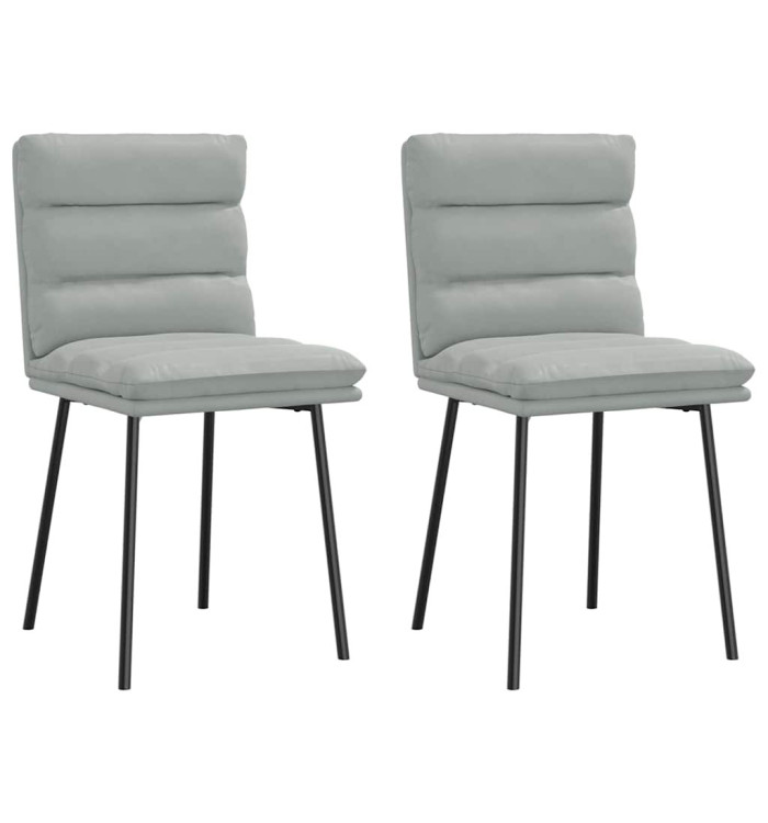 Chaises à manger lot de 2 Gris clair Velours | Mobilier & Déco