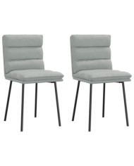 Chaises à manger lot de 2 Gris clair Velours | Mobilier & Déco