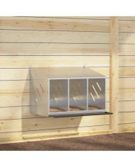 Nichoir de poules avec 3 compartiments métal argenté galvanisé | Mobilier & Déco