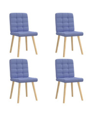 Chaises à manger lot de 4 bleu jean tissu | Mobilier & Déco