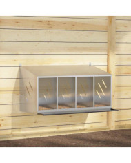 Nichoir de poules avec 4 compartiments Métal argenté galvanisé | Mobilier & Déco