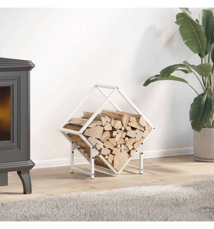 Portant de bois chauffage blanc 50x25x50 cm | Mobilier & Déco