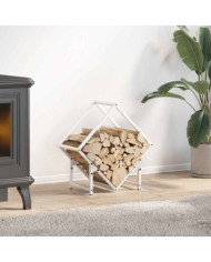 Portant de bois chauffage blanc 50x25x50 cm | Mobilier & Déco