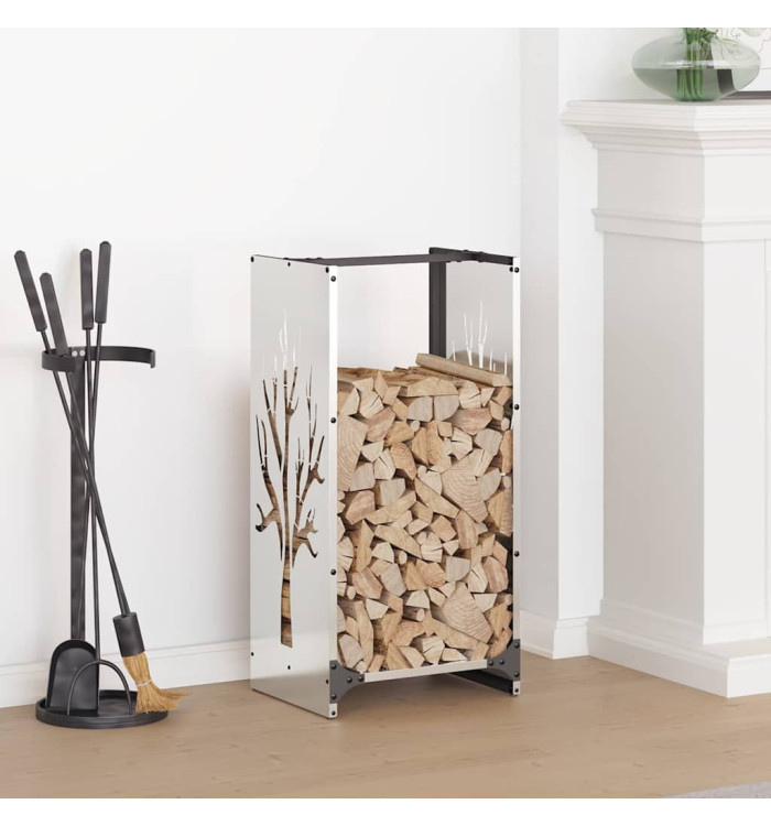 Portant de bois de chauffage 40x30x80 cm acier inoxydable | Mobilier & Déco